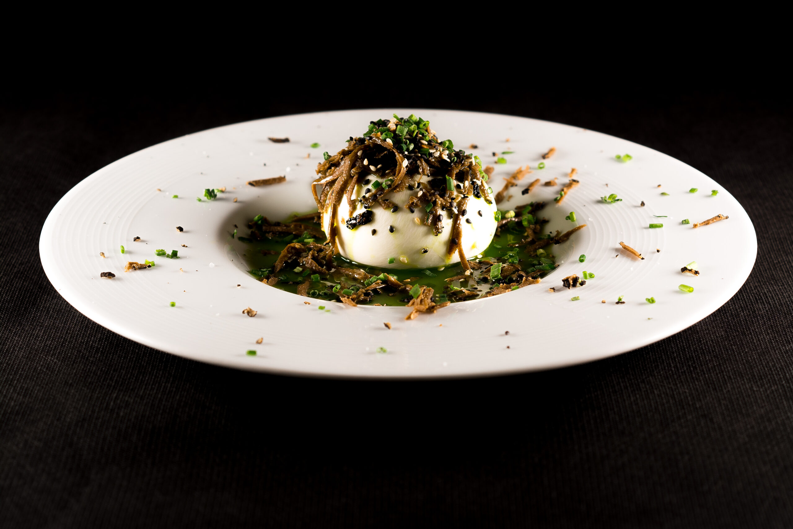 burrata al tartufo del ristorante il vecchio mulino